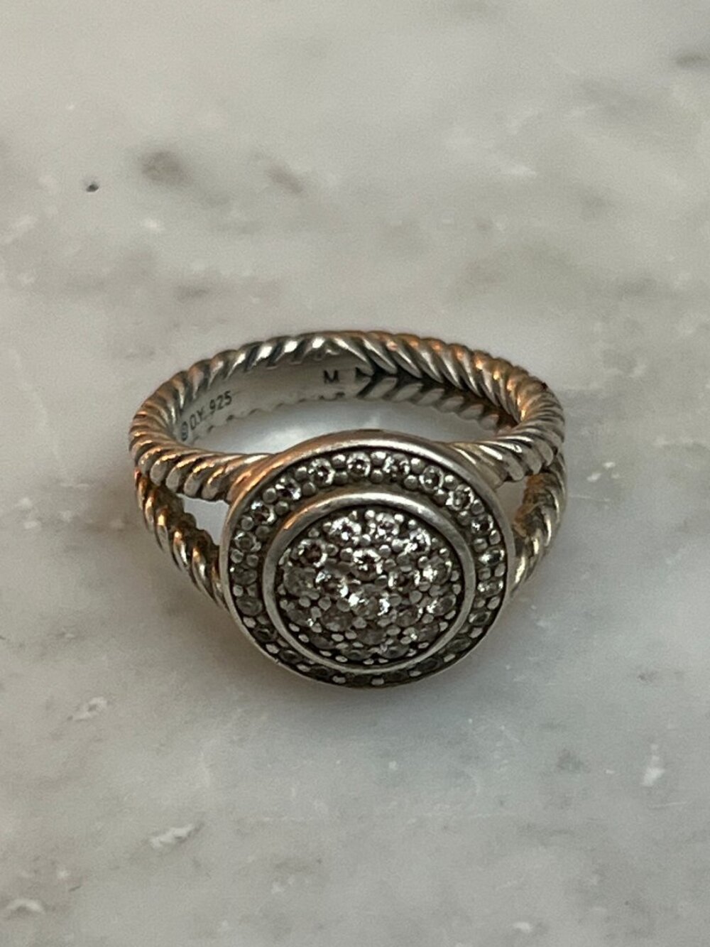 David Yurman Petite Cerise pave diamond ring, sterling silver, 5.5